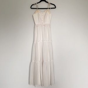 Vintage Off White Tiered Maxi Dress